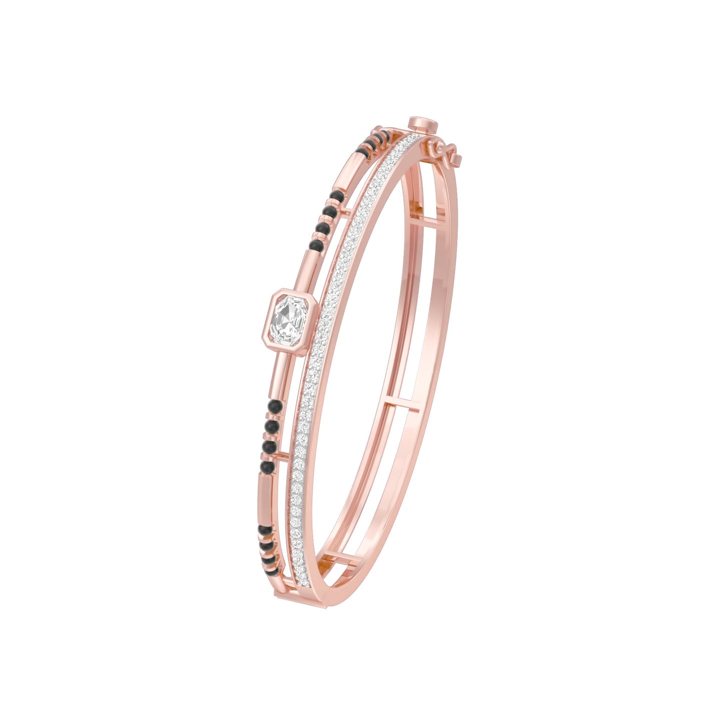 The Modern Classic Diamond Mangalsutra Bracelet 18 KT / Rose Gold