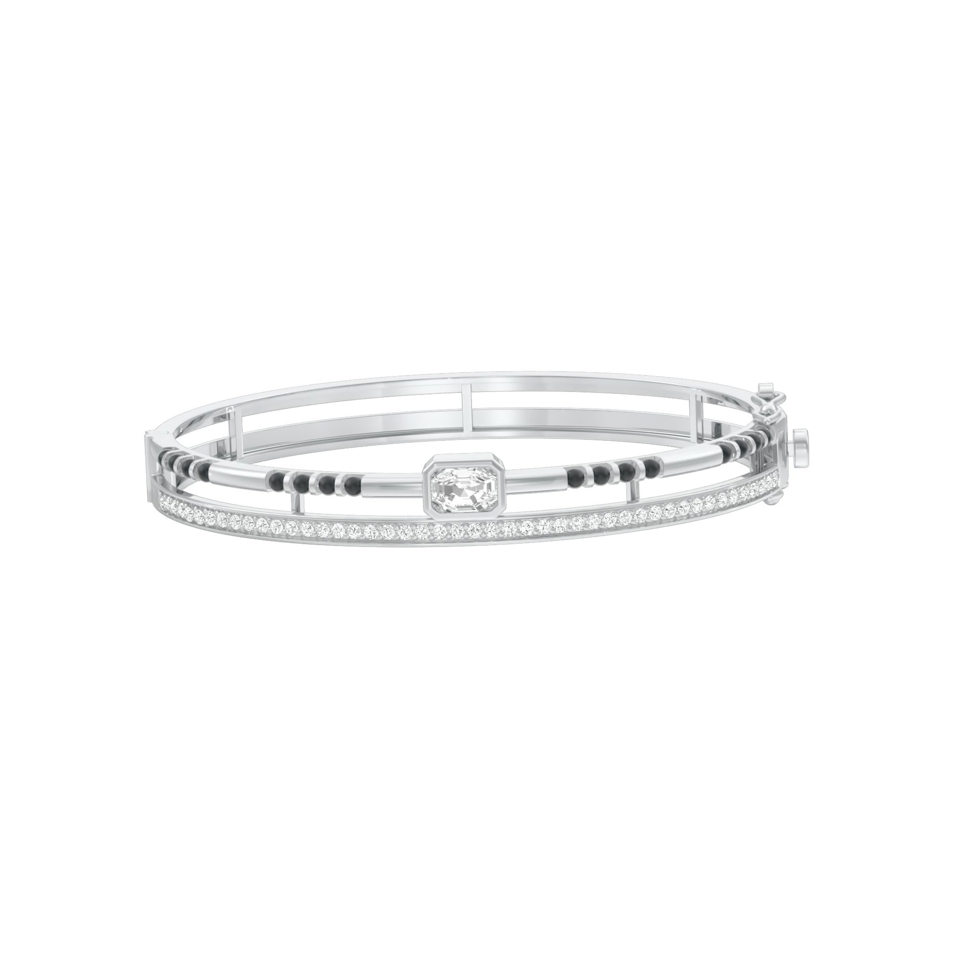 The Modern Classic Diamond Mangalsutra Bracelet 18 KT / White Gold