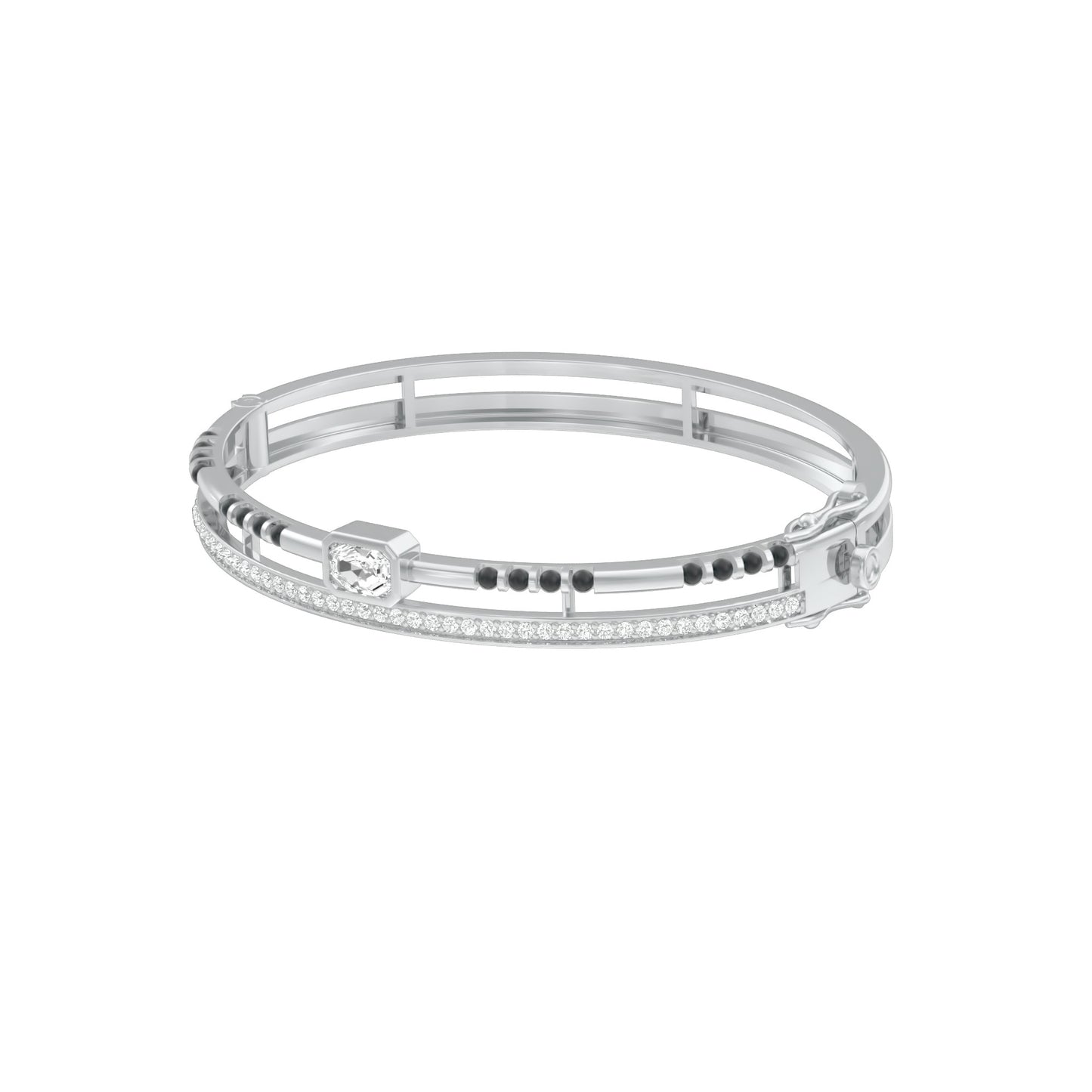 The Modern Classic Diamond Mangalsutra Bracelet 18 KT / White Gold