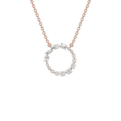 Fancy Mix Eternal Circle Diamond Chain Necklace