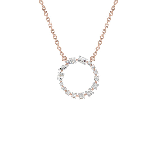 Fancy Mix Eternal Circle Diamond Chain Necklace