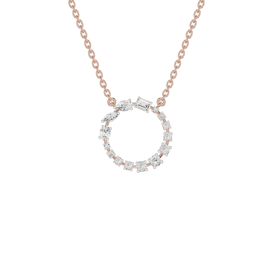 Fancy Mix Eternal Circle Diamond Chain Necklace
