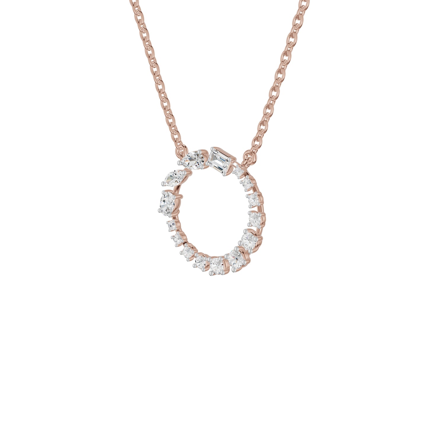 Fancy Mix Eternal Circle Diamond Chain Necklace