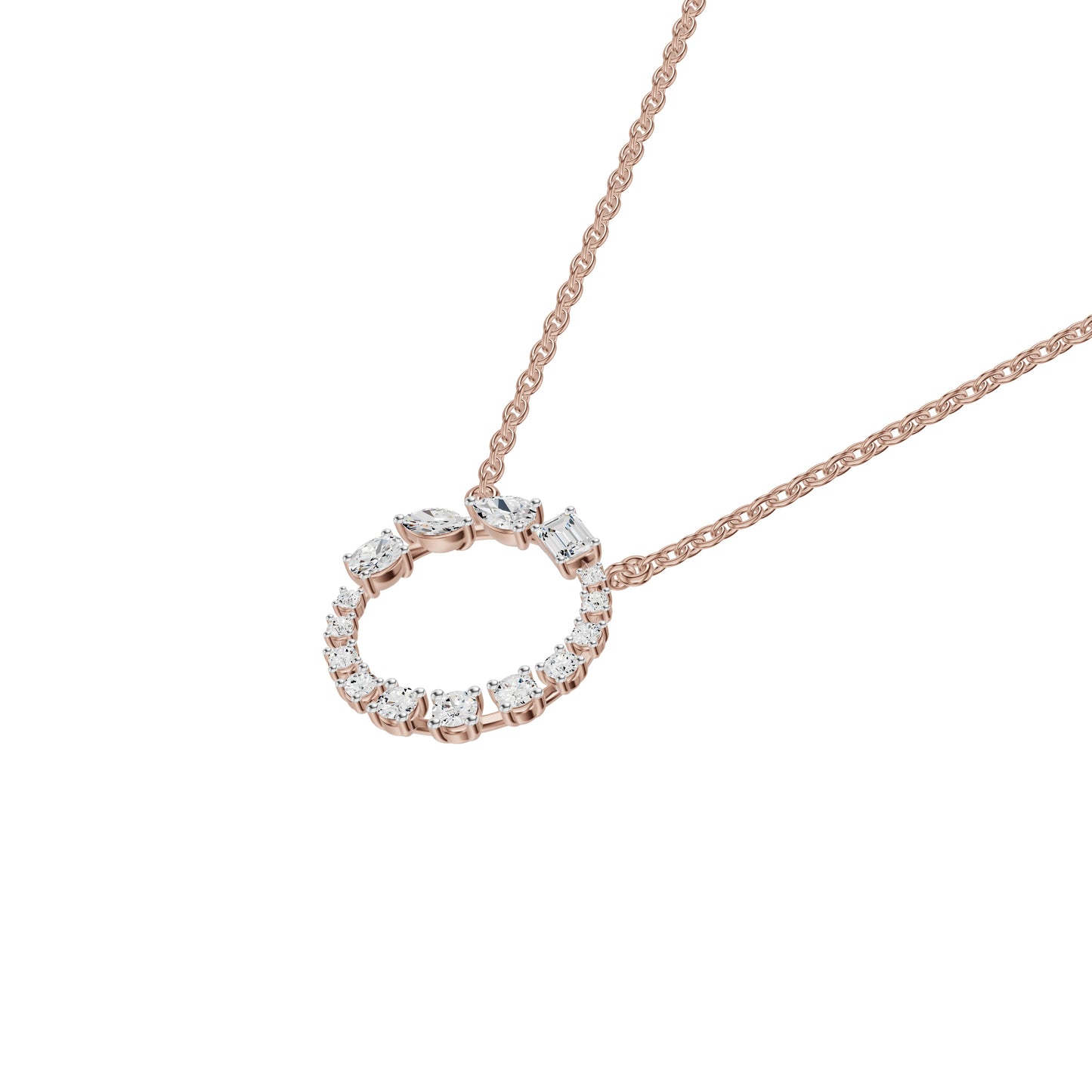 Fancy Mix Eternal Circle Diamond Chain Necklace