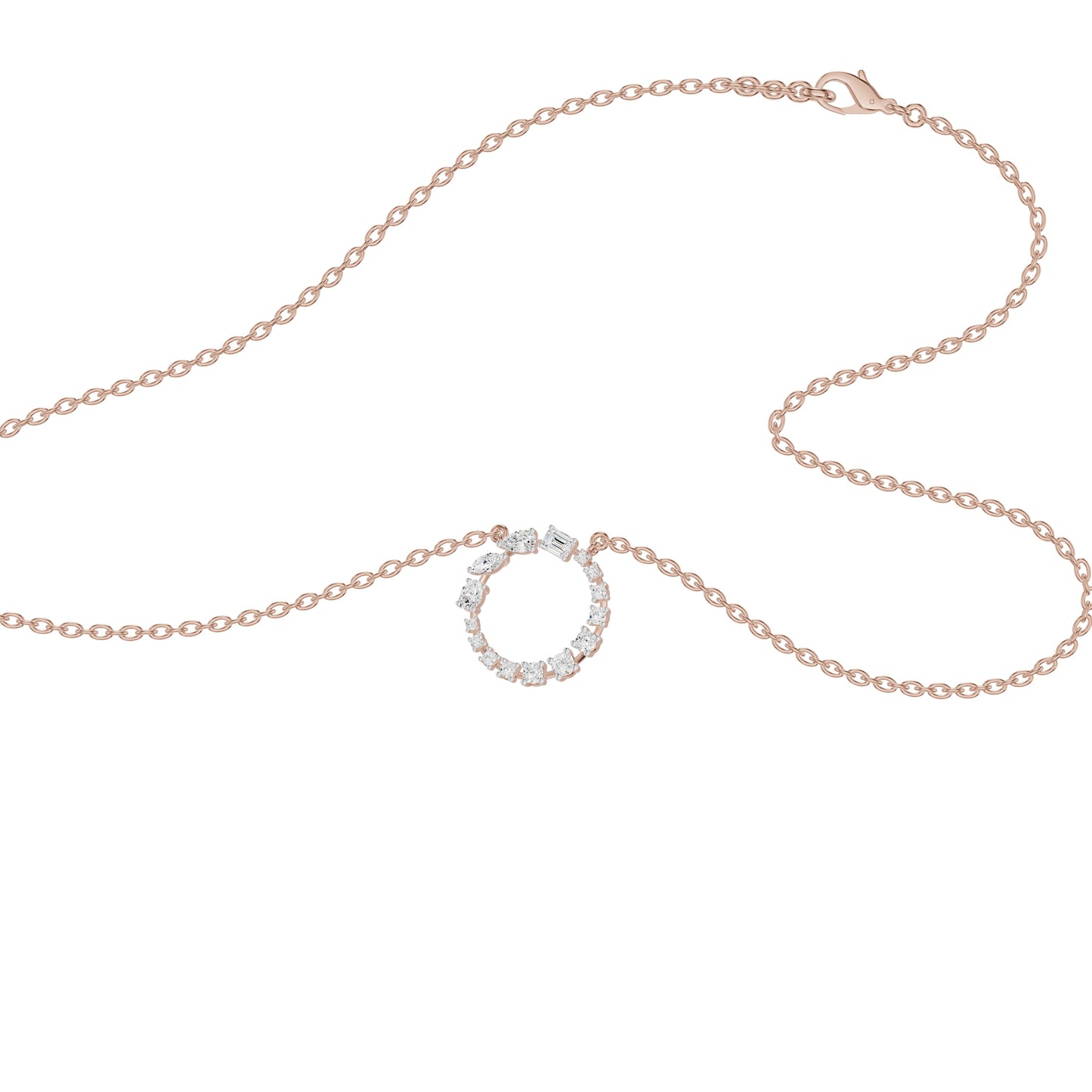 Fancy Mix Eternal Circle Diamond Chain Necklace