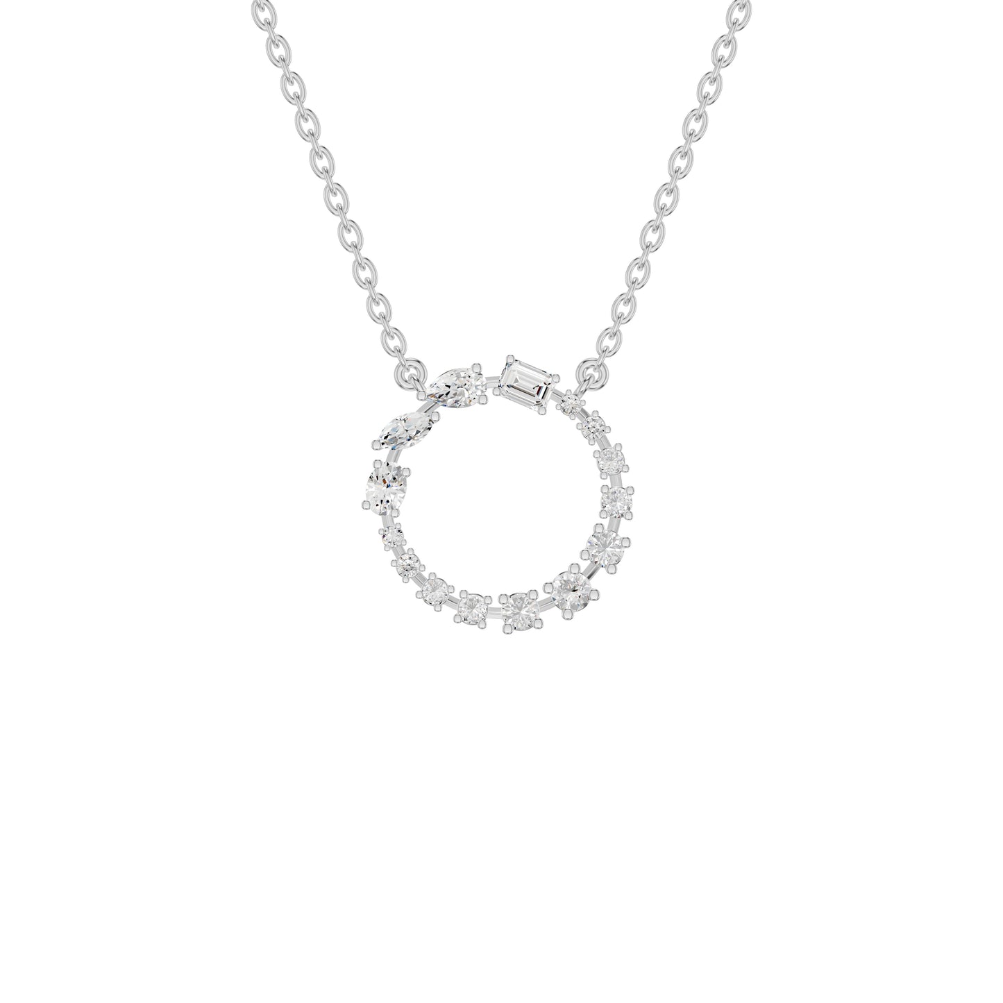 Fancy Mix Eternal Circle Diamond Chain Necklace