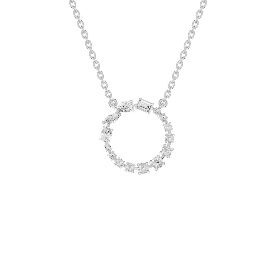 Fancy Mix Eternal Circle Diamond Chain Necklace