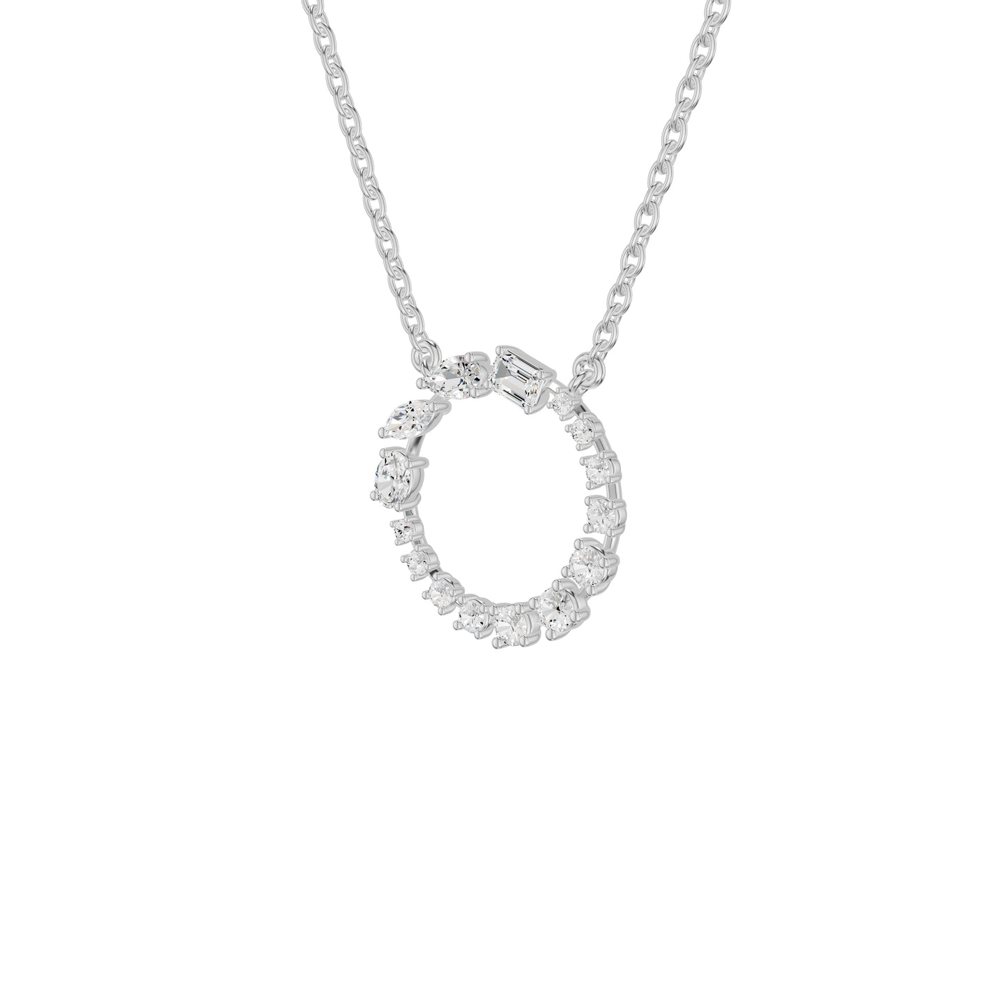 Fancy Mix Eternal Circle Diamond Chain Necklace