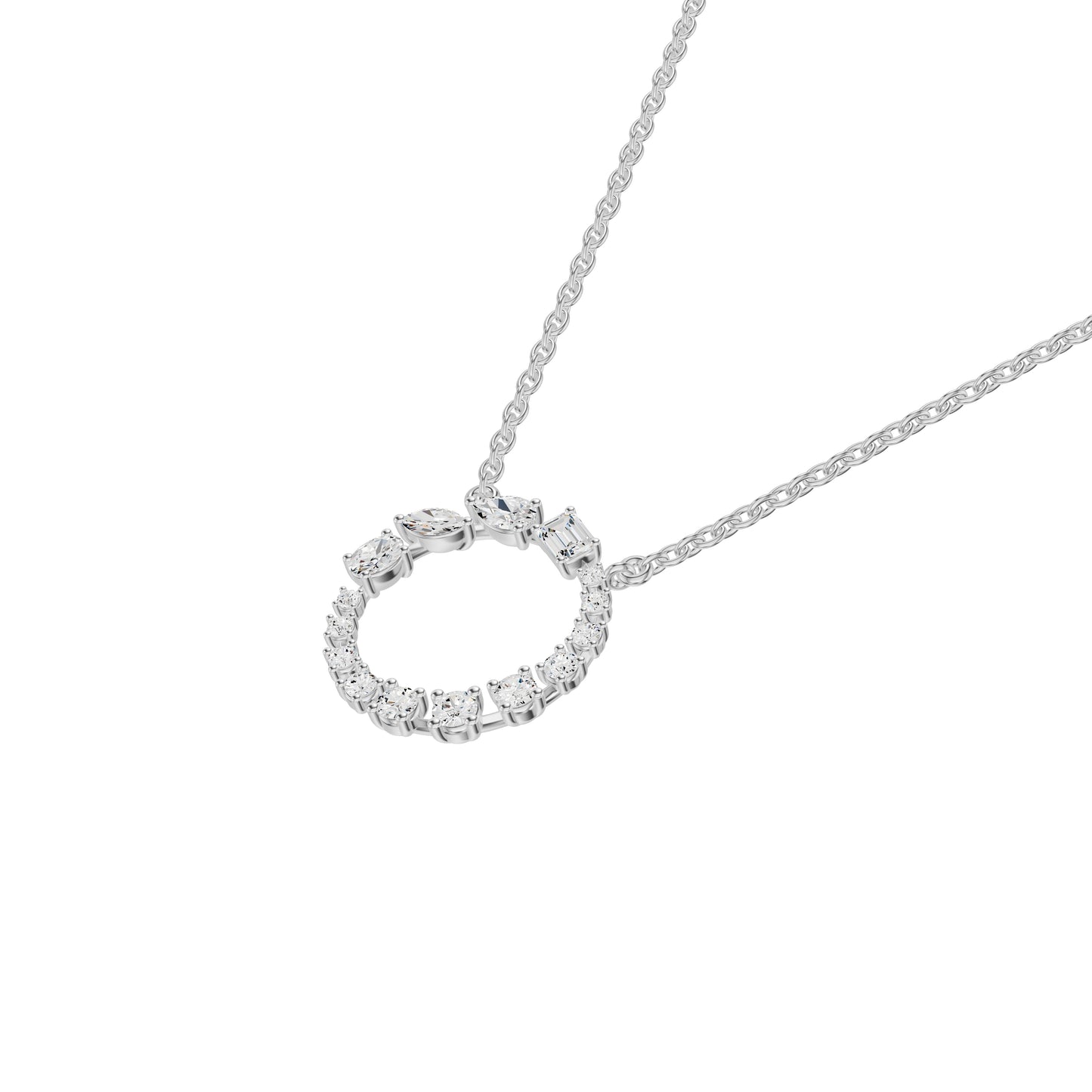 Fancy Mix Eternal Circle Diamond Chain Necklace