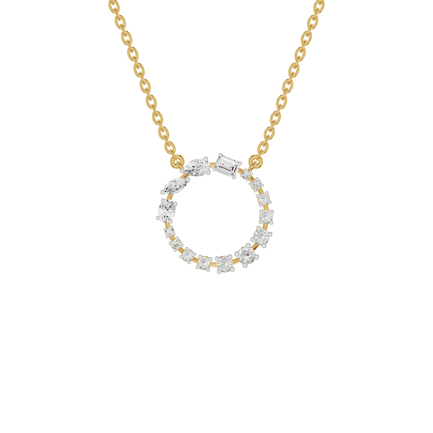 Fancy Mix Eternal Circle Diamond Chain Necklace