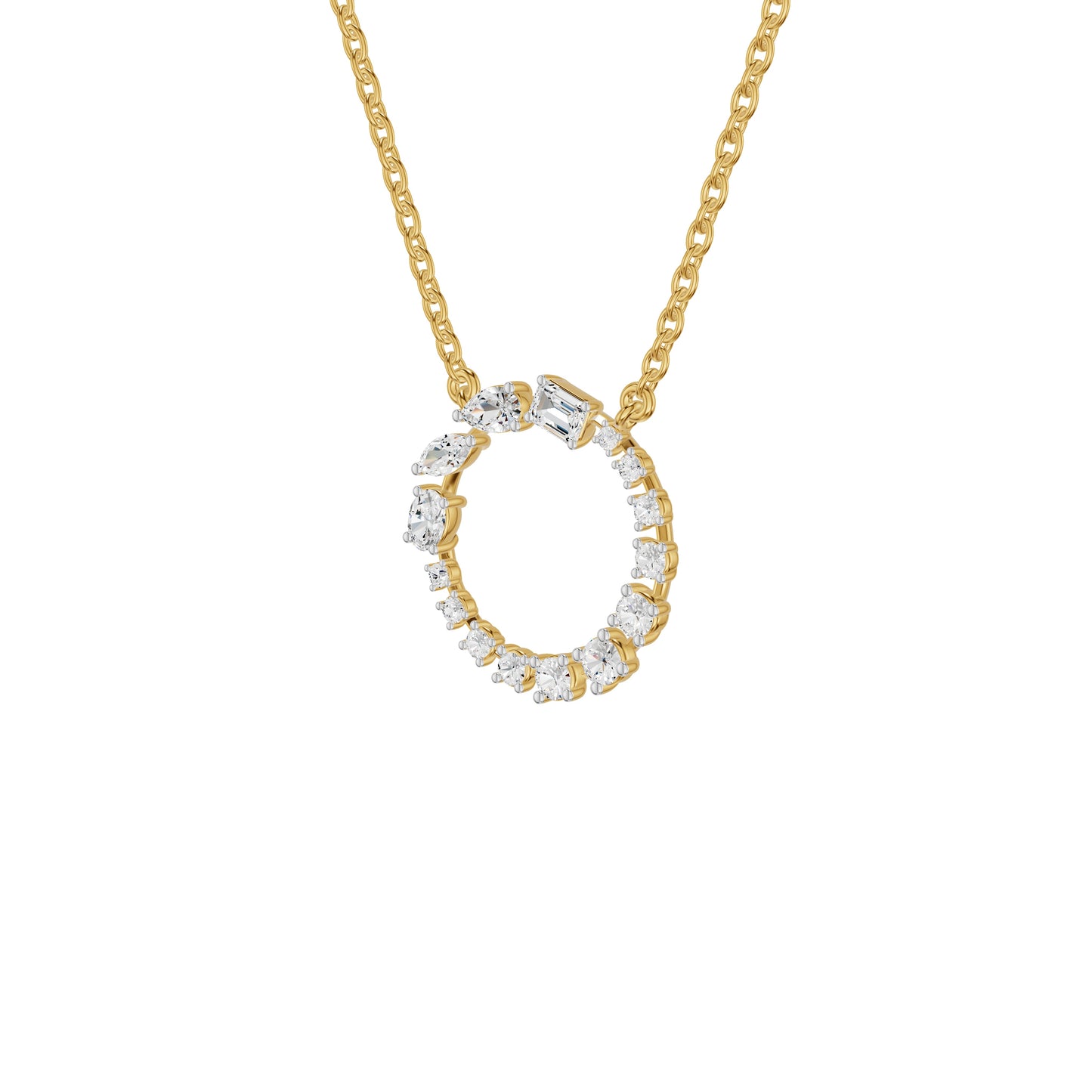 Fancy Mix Eternal Circle Diamond Chain Necklace