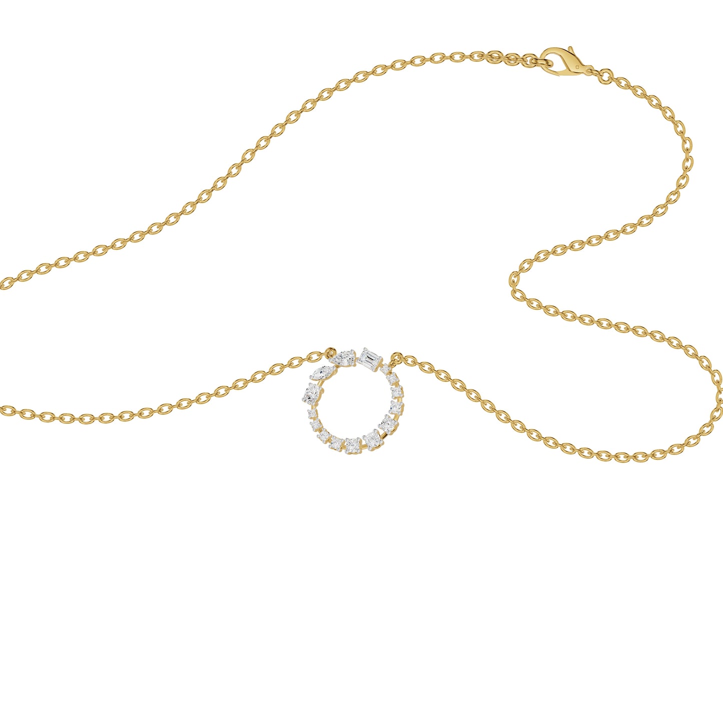 Fancy Mix Eternal Circle Diamond Chain Necklace