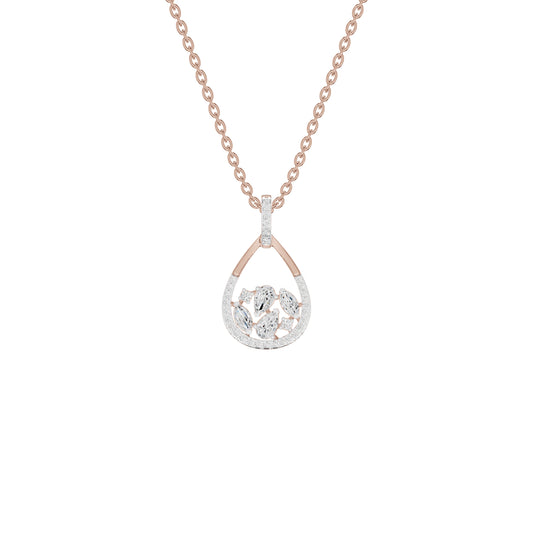 Open Teardrop Diamond Pendant