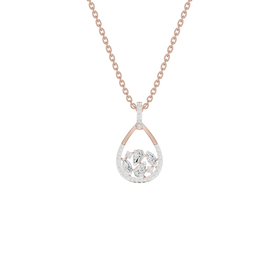 Open Teardrop Diamond Pendant