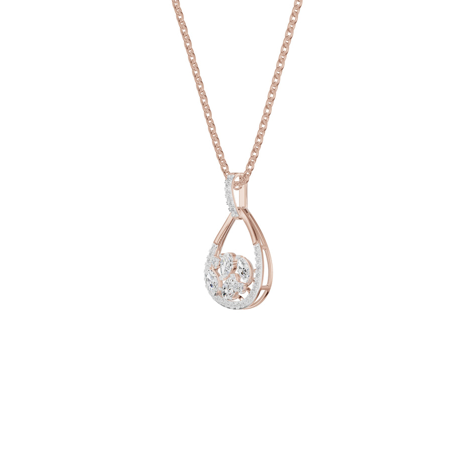 Open Teardrop Diamond Pendant