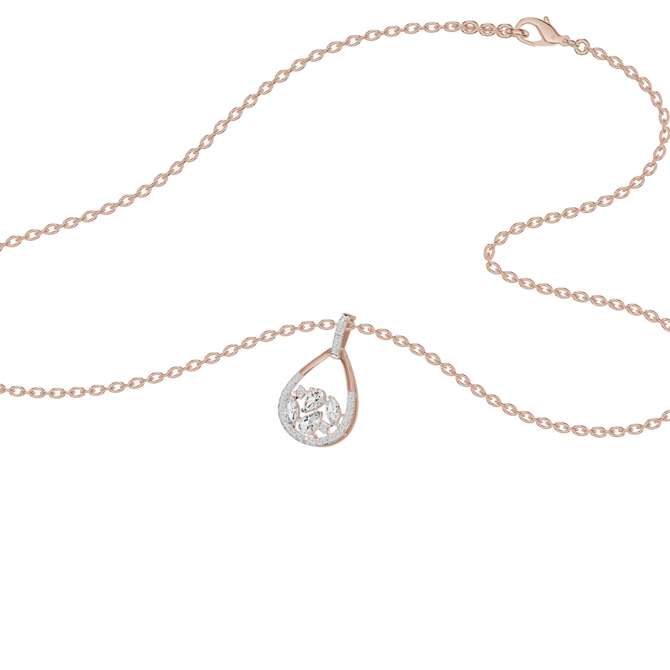 Open Teardrop Diamond Pendant
