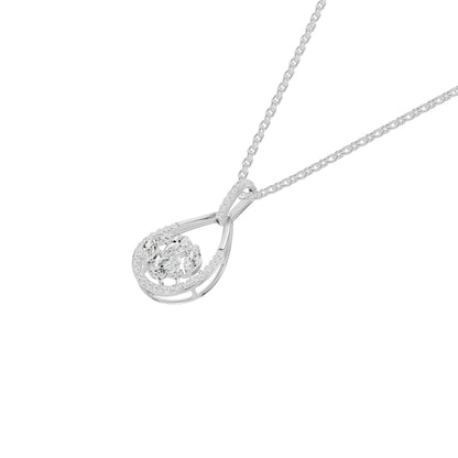 Open Teardrop Diamond Pendant