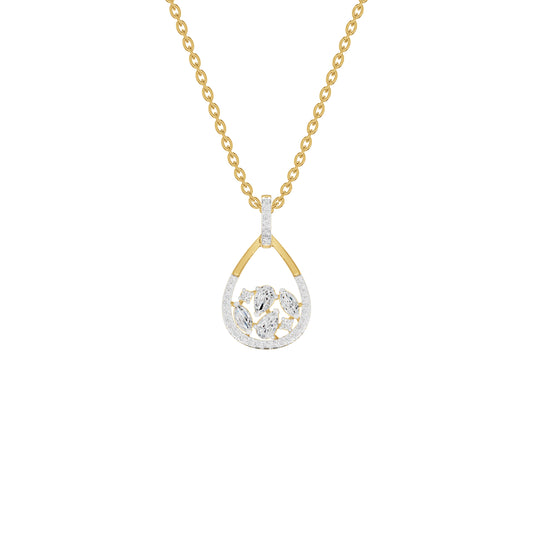 Open Teardrop Diamond Pendant