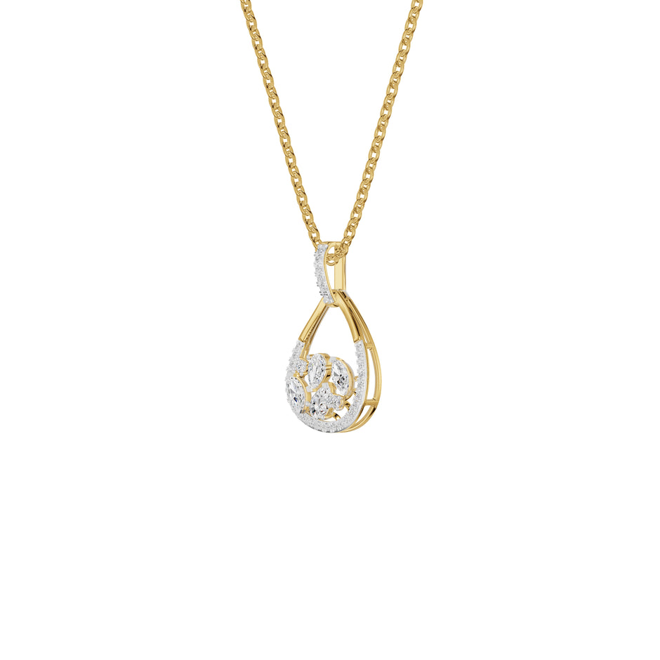 Open Teardrop Diamond Pendant