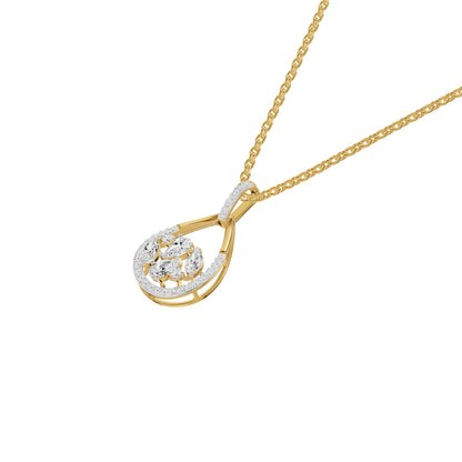 Open Teardrop Diamond Pendant