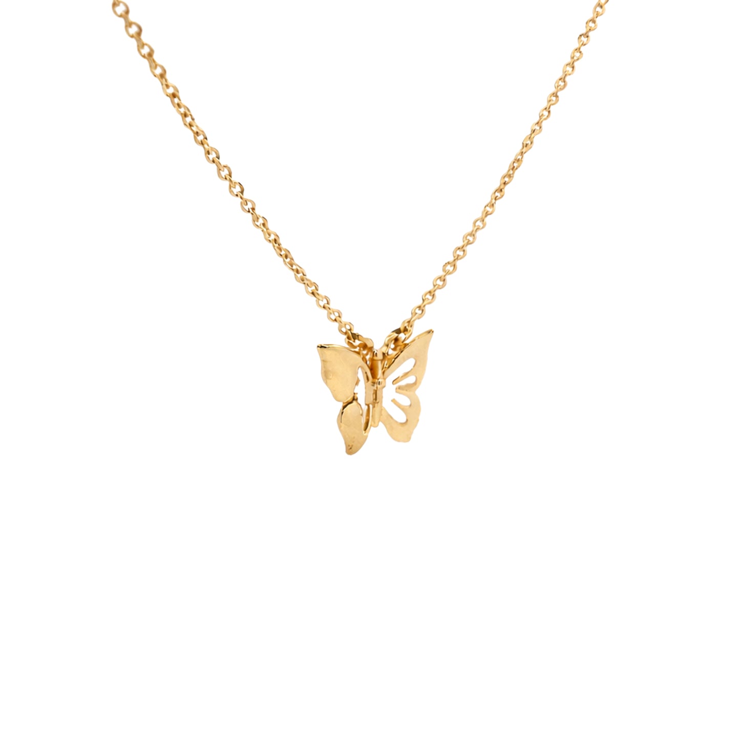 Butterfly Silhouette Gold Necklace