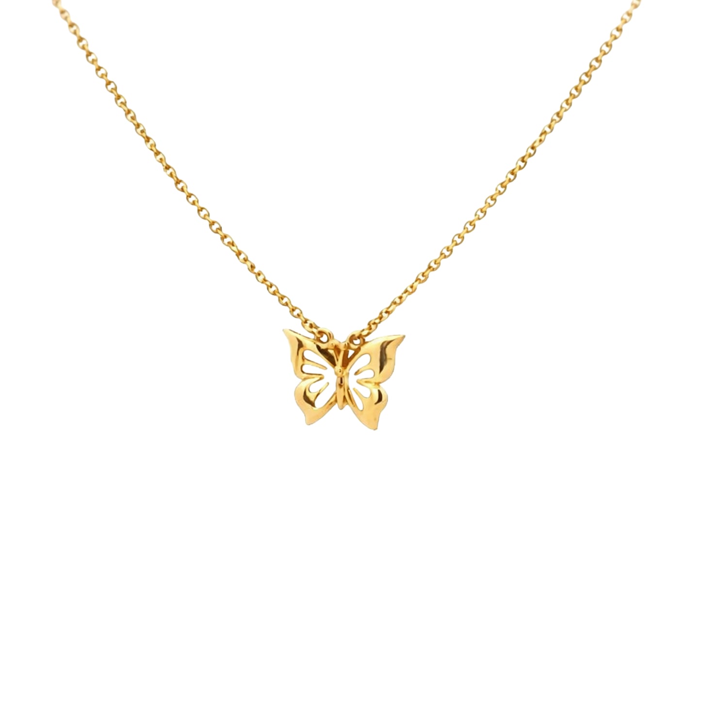 Butterfly Silhouette Gold Necklace