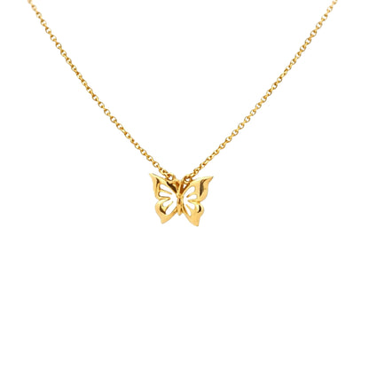 Butterfly Silhouette Gold Necklace