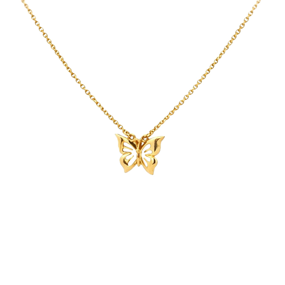 Butterfly Silhouette Gold Necklace