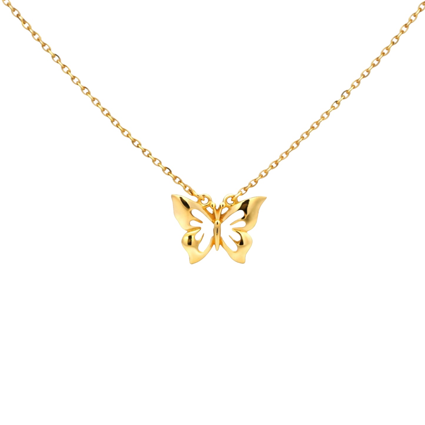 Butterfly Silhouette Gold Necklace
