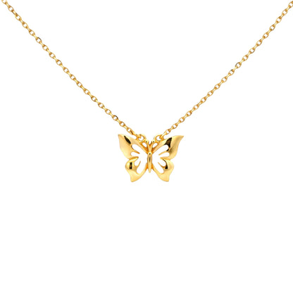 Butterfly Silhouette Gold Necklace