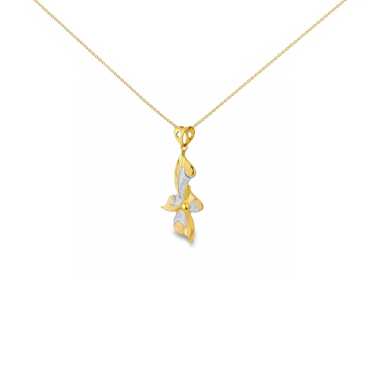 Graceful Bloom Dual-Tone Pendant