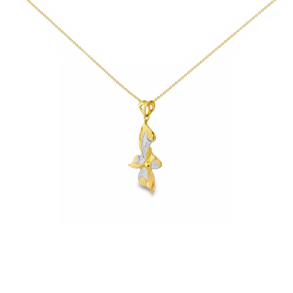 Graceful Bloom Dual-Tone Pendant