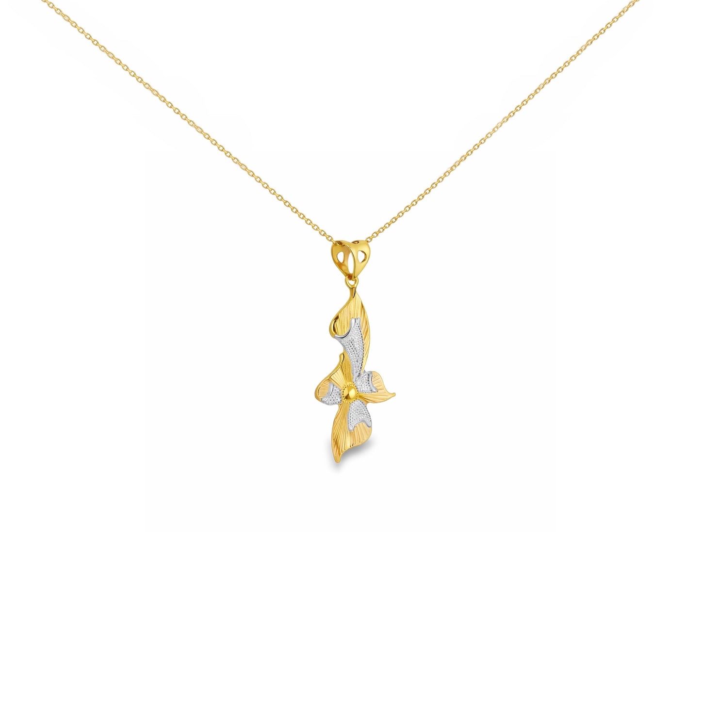 Graceful Bloom Dual-Tone Pendant