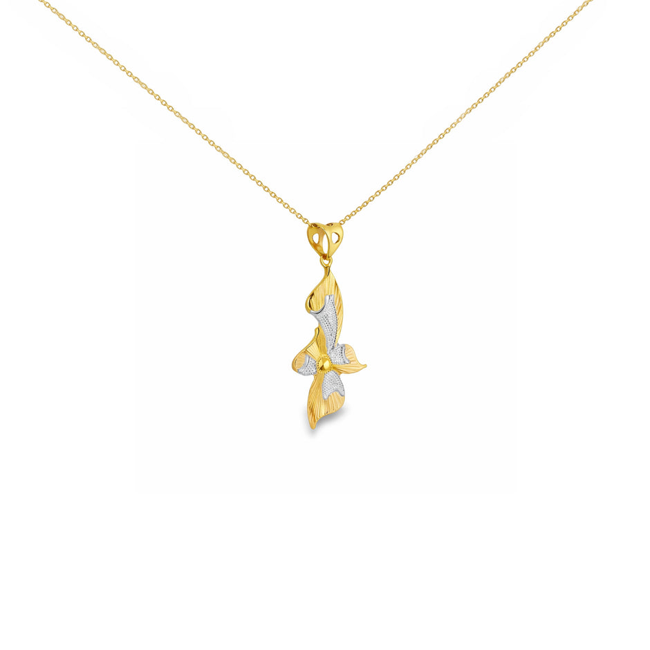 Graceful Bloom Dual-Tone Pendant