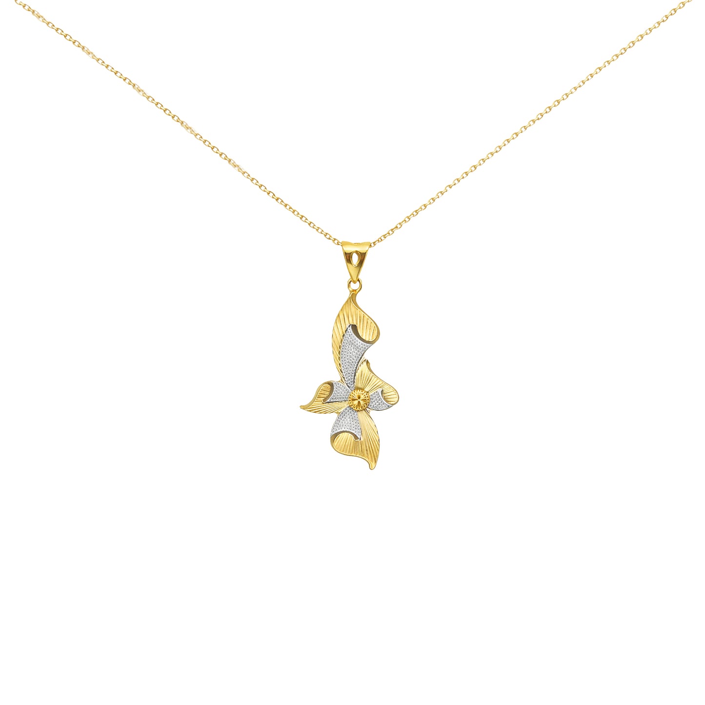 Graceful Bloom Dual-Tone Pendant