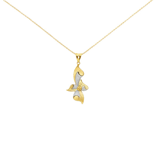 Graceful Bloom Dual-Tone Pendant
