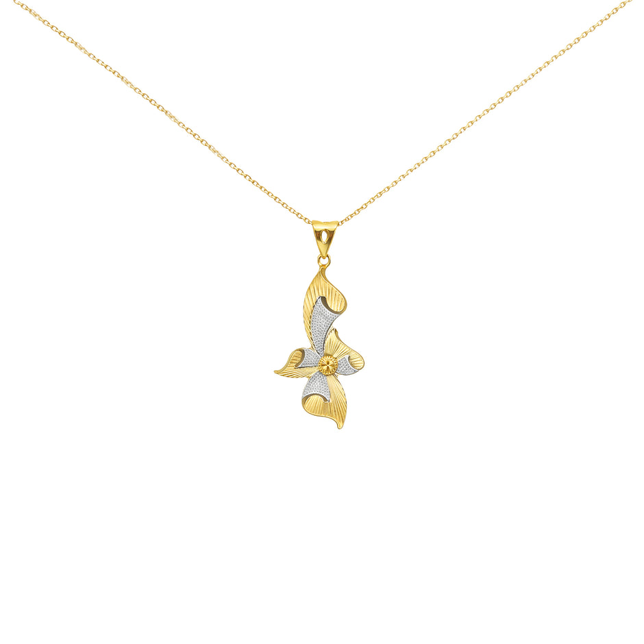 Graceful Bloom Dual-Tone Pendant