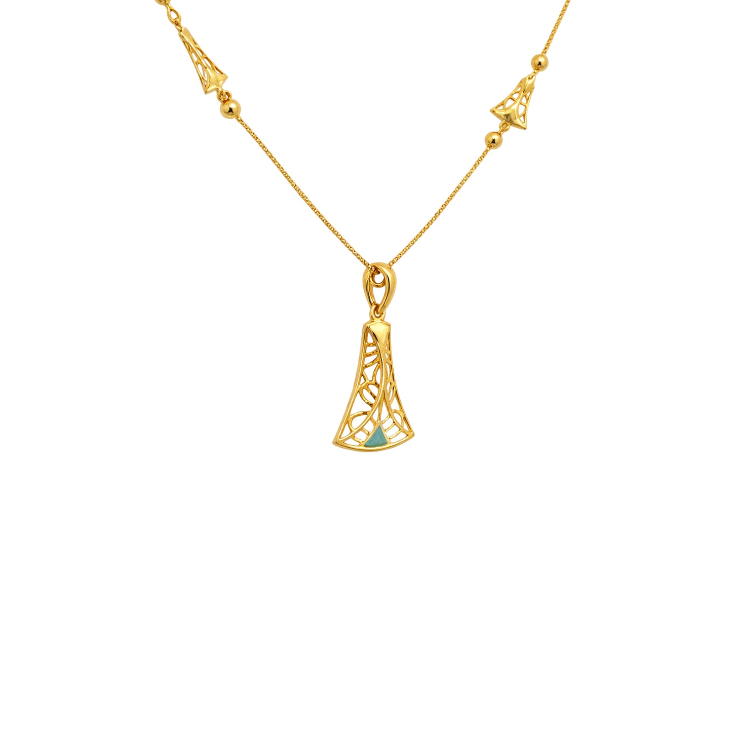 Filigree Triangle Gold Necklace