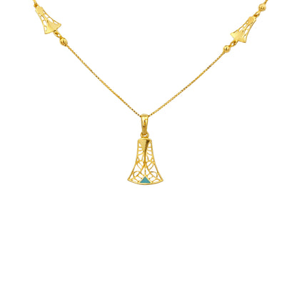 Filigree Triangle Gold Necklace