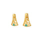 Filigree Triangle Gold Stud Earrings