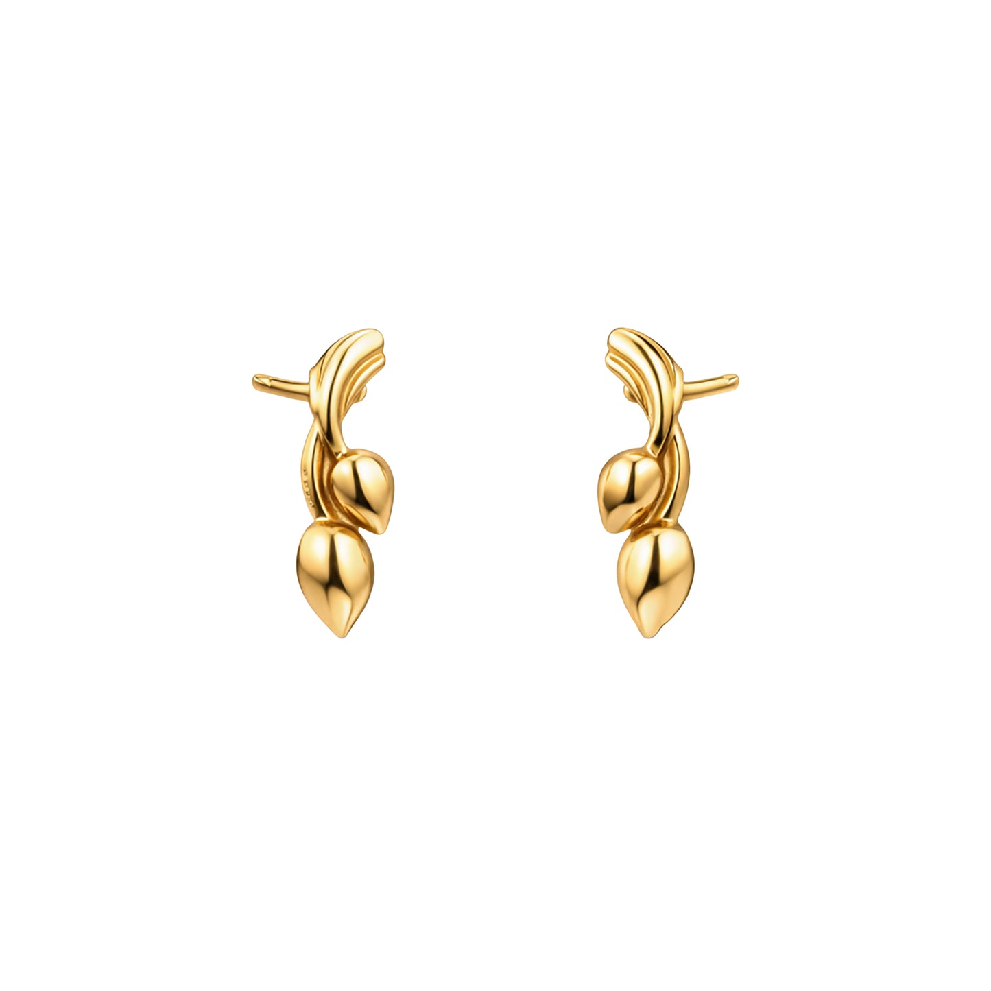 Leaf Drop Gold Earrings