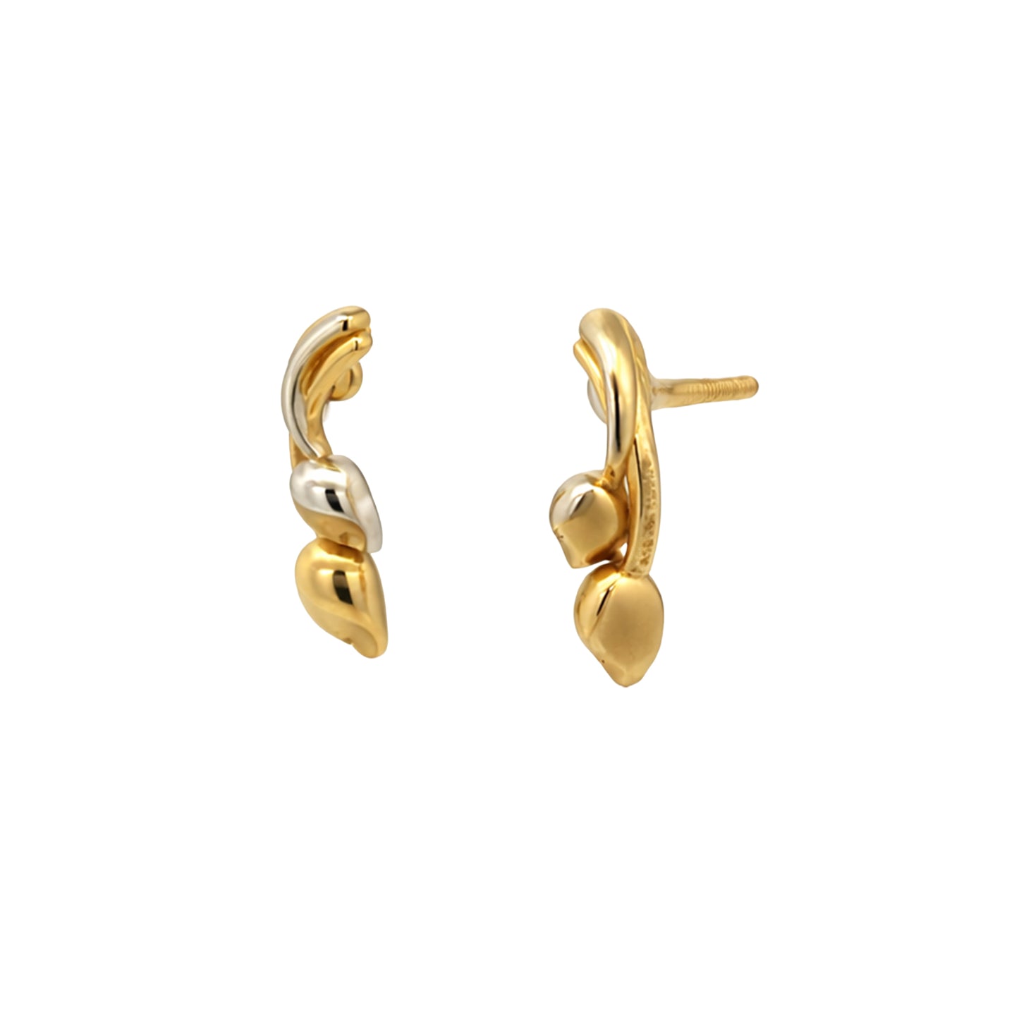 Leaf Drop Gold Earrings