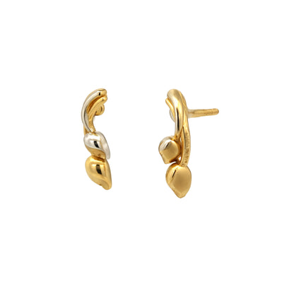 Leaf Drop Gold Earrings