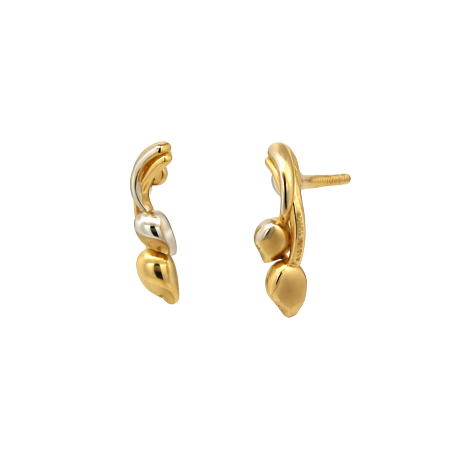 Leaf Drop Gold Earrings