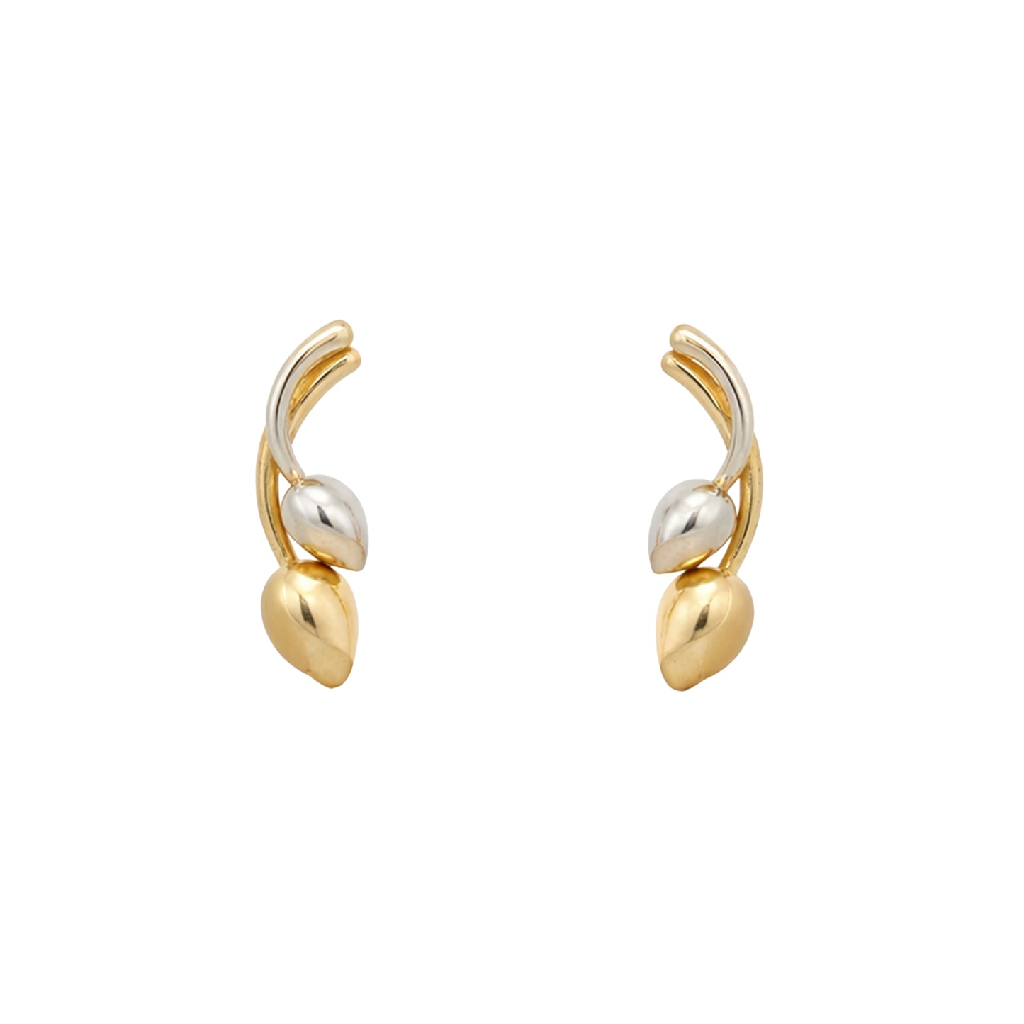 Leaf Drop Gold Earrings