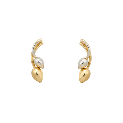 Leaf Drop Gold Earrings