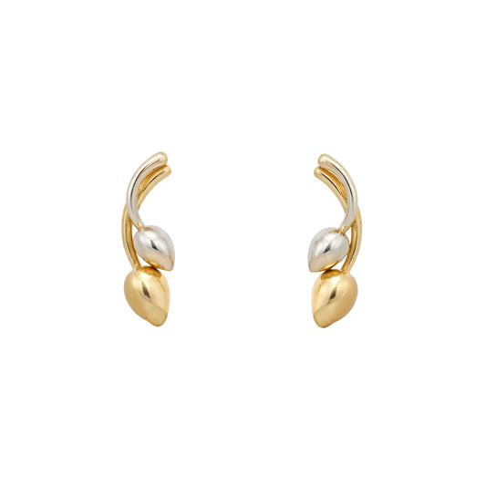 Leaf Drop Gold Earrings