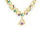 Multi Color Butterfly Link Gold Necklace