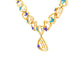 Multi Color Butterfly Link Gold Necklace