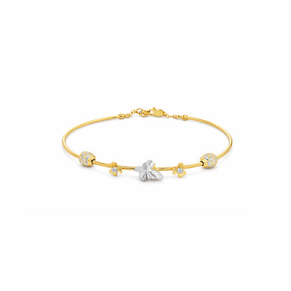 Floral Charm Gold Bracelet